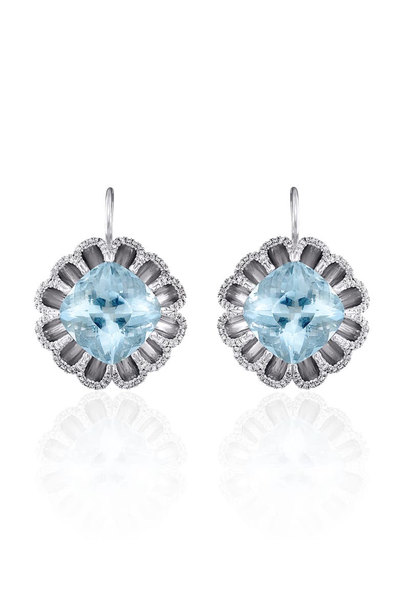 Mindi Mond Floating Aquamarine & Diamond Drop Earrings, Alternate, color, White/ Diamond/ Aquamarine