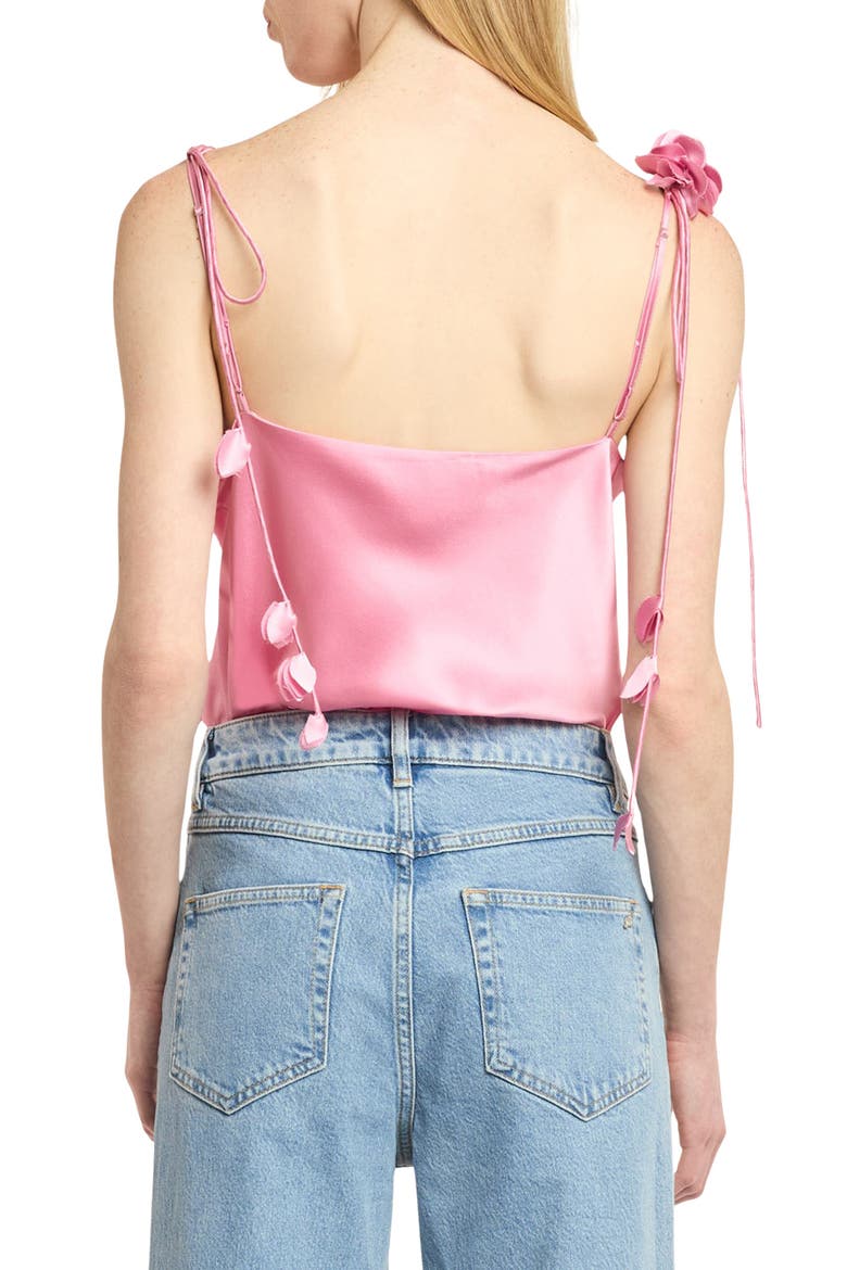 Marta Trailing Flower Silk Camisole, Alternate, color, ROSEWATER PINK
