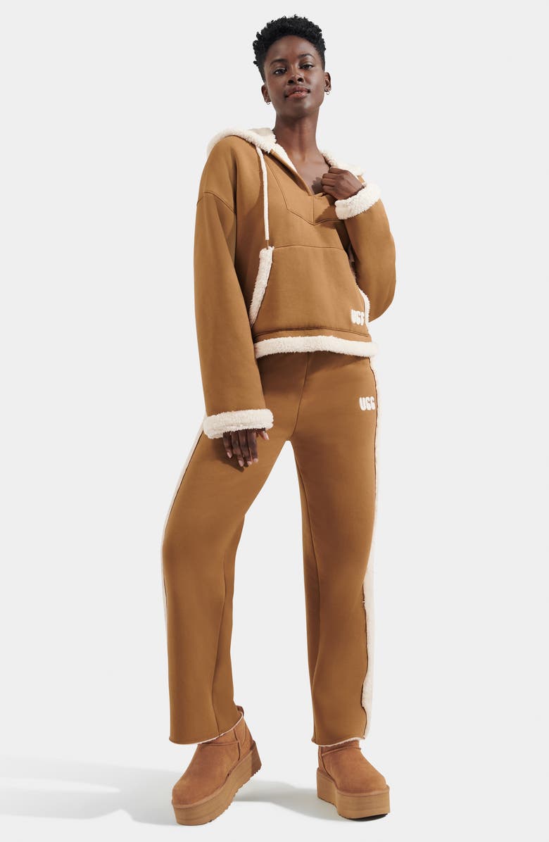 UGG<sup>®</sup> Sharonn Bonded Fleece Hoodie, Alternate, color, Chestnut