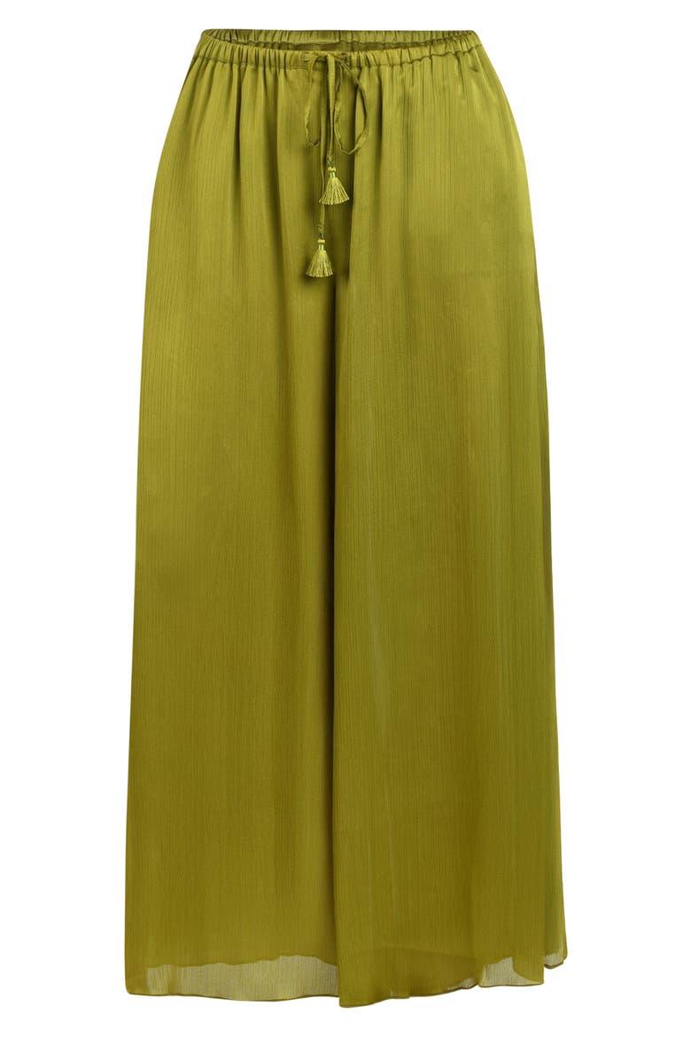 Radiance Textured Satin Cover-Up Palazzo Pants, Alternate, color, OLIVE