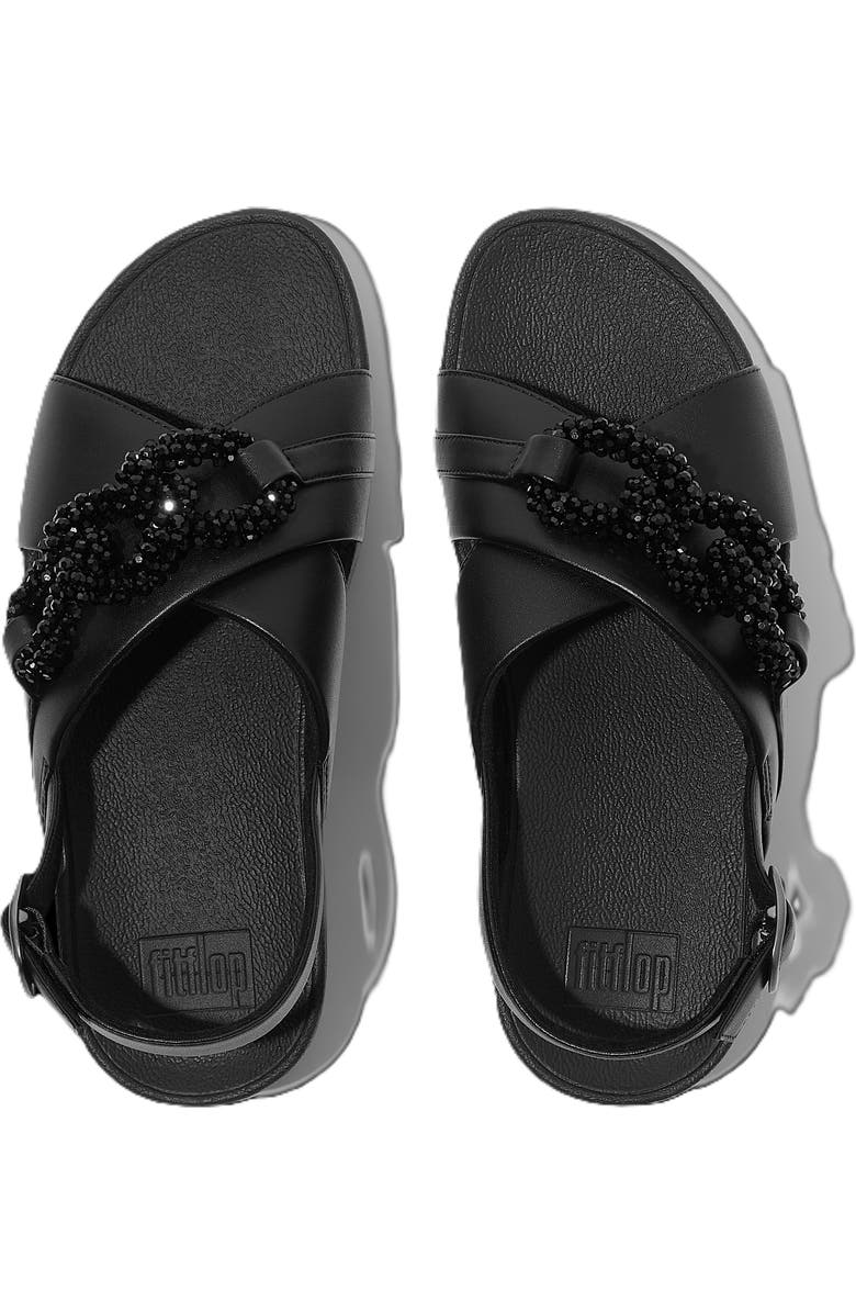 FitFlop Lulu Beaded Chain Back Strap Sandals, Alternate, color, Black