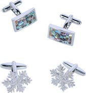 Trafalgar Cufflink Holiday Pack Snowflake and Mother of Pearl Set