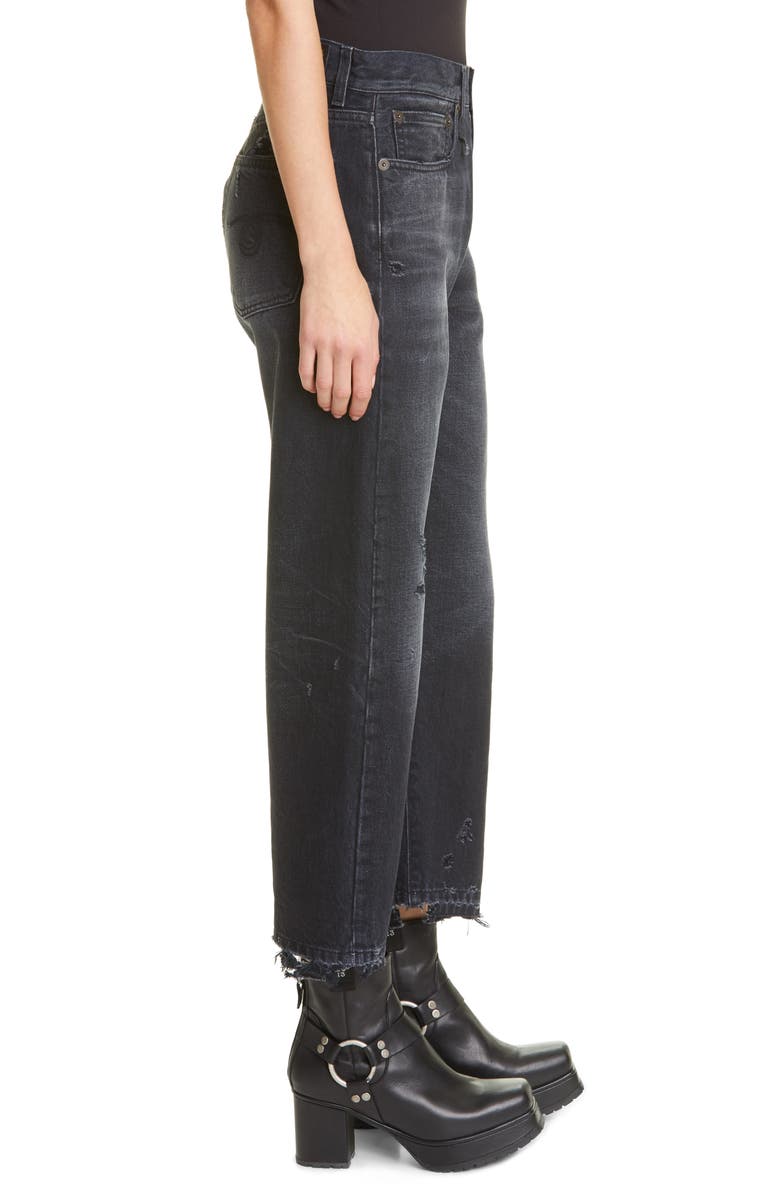 R13 Distressed Boyfriend Jeans, Alternate, color, Jake Black