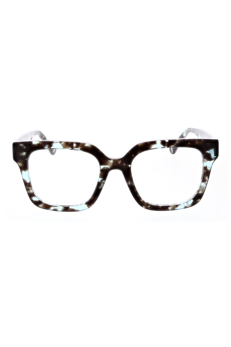 51mm Chunky Square Reading Glasses, Main, color, BLUE DEMI