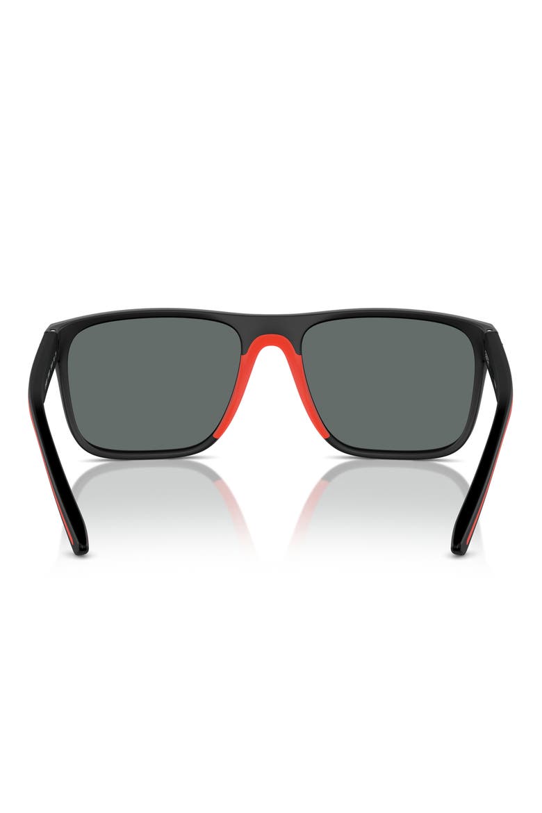 59mm Polarized Square Sunglasses, Alternate, color, MATTE BLACK