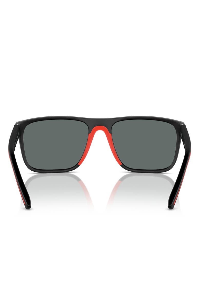 Scuderia Ferrari 59mm Polarized Square Sunglasses, Alternate, color, Matte Black