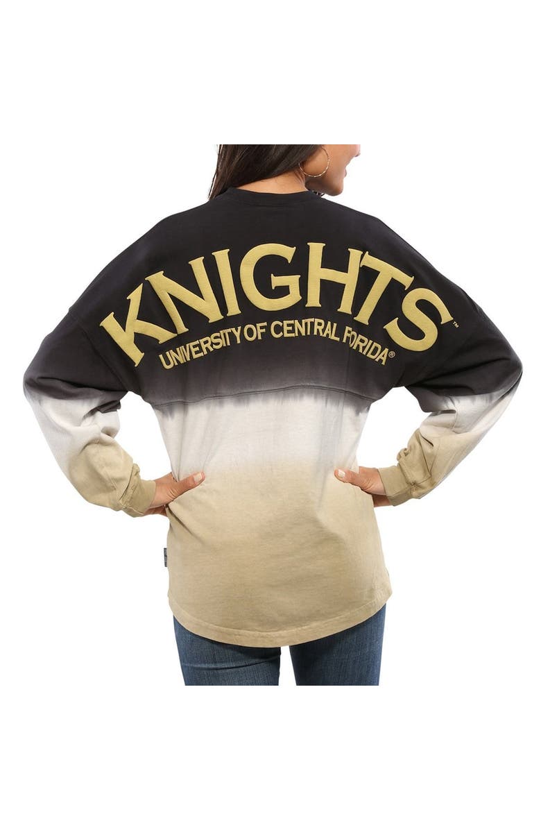 SPIRIT JERSEY Women's Black UCF Knights Ombre Long Sleeve Dip-Dyed Spirit Jersey, Main, color, Black