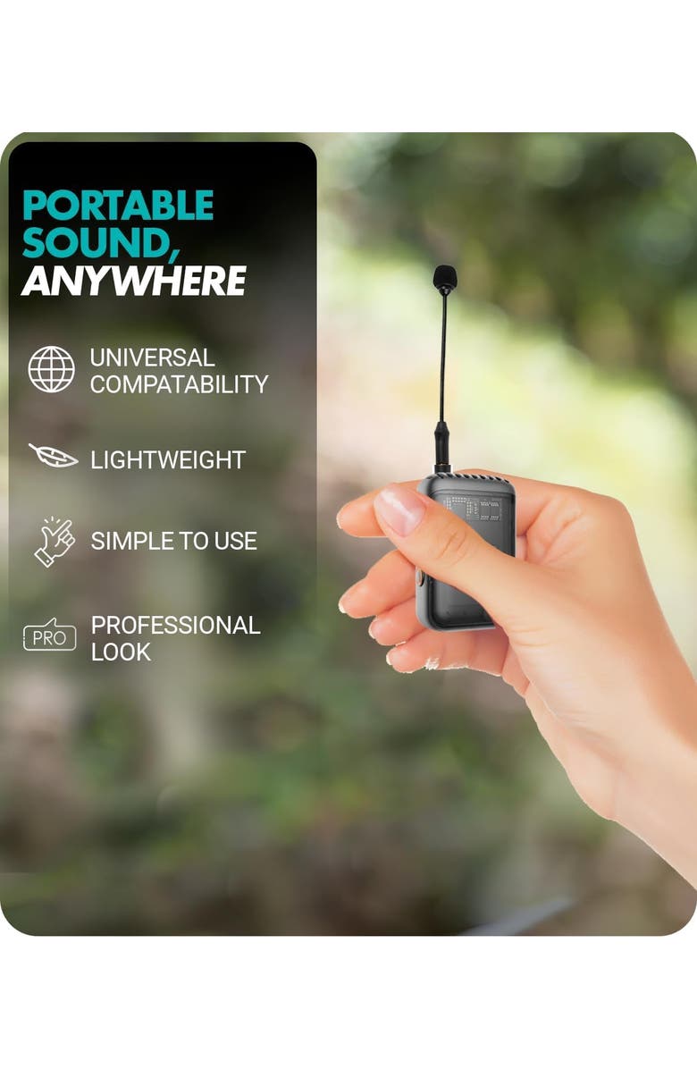 MOVO MV-M101 Gooseneck Omnidirectional Lavalier Microphone- Compatible Wireless Transmitters, Alternate, color, Black