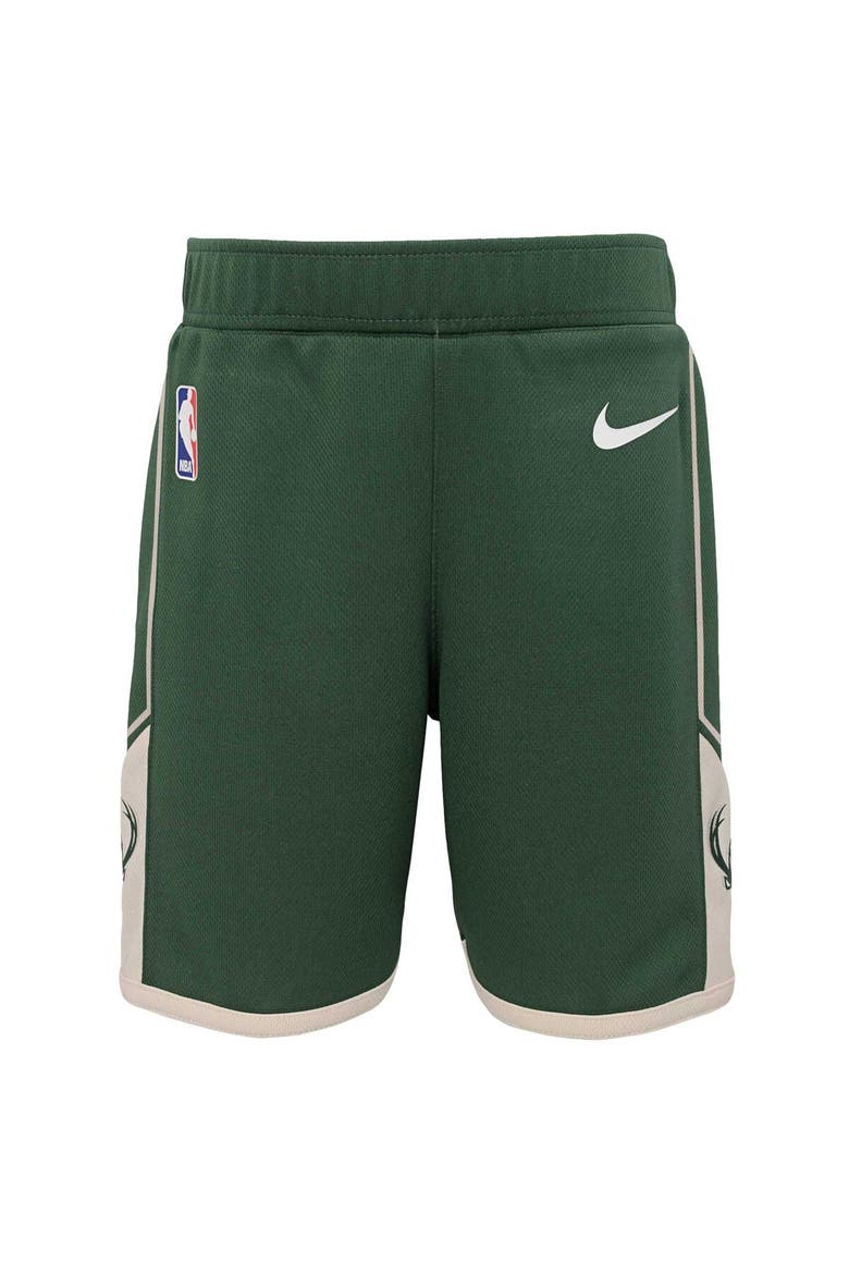 Preschool Nike Hunter Green Milwaukee Bucks Icon Replica Shorts, Main, color, Hunter Green