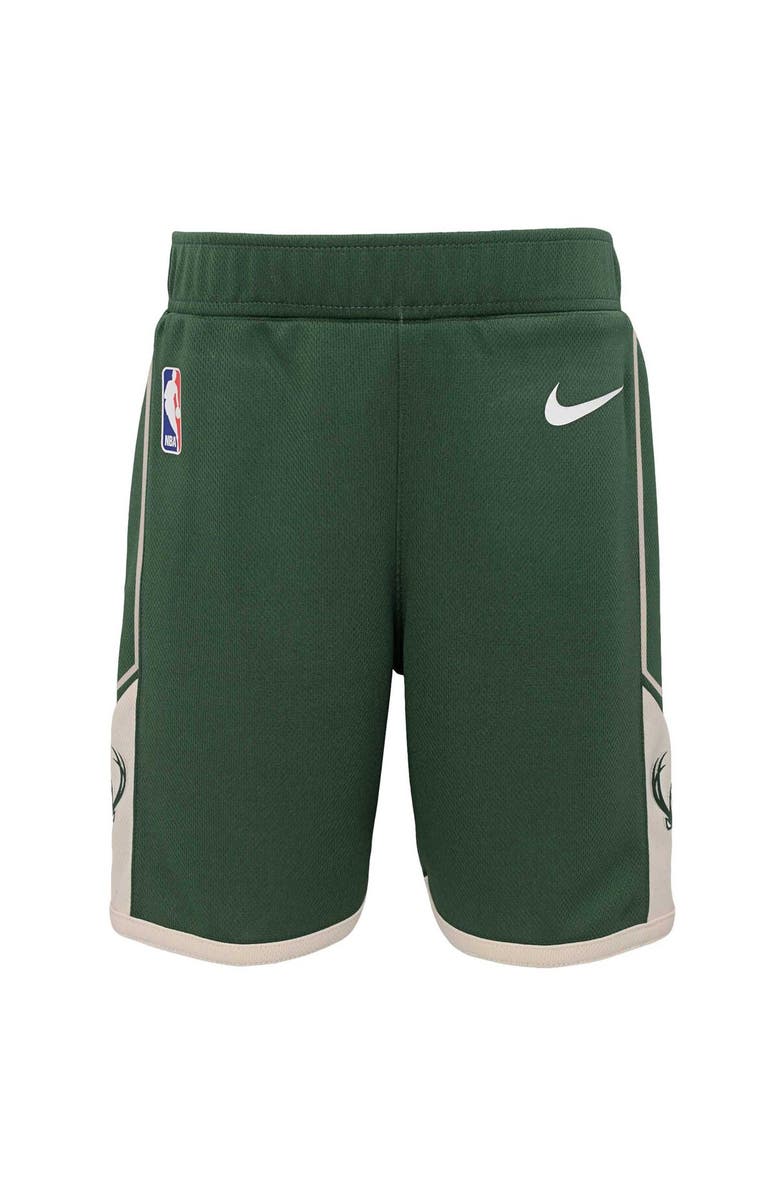 Nike Preschool Nike Hunter Green Milwaukee Bucks Icon Replica Shorts, Main, color, Hunter Green