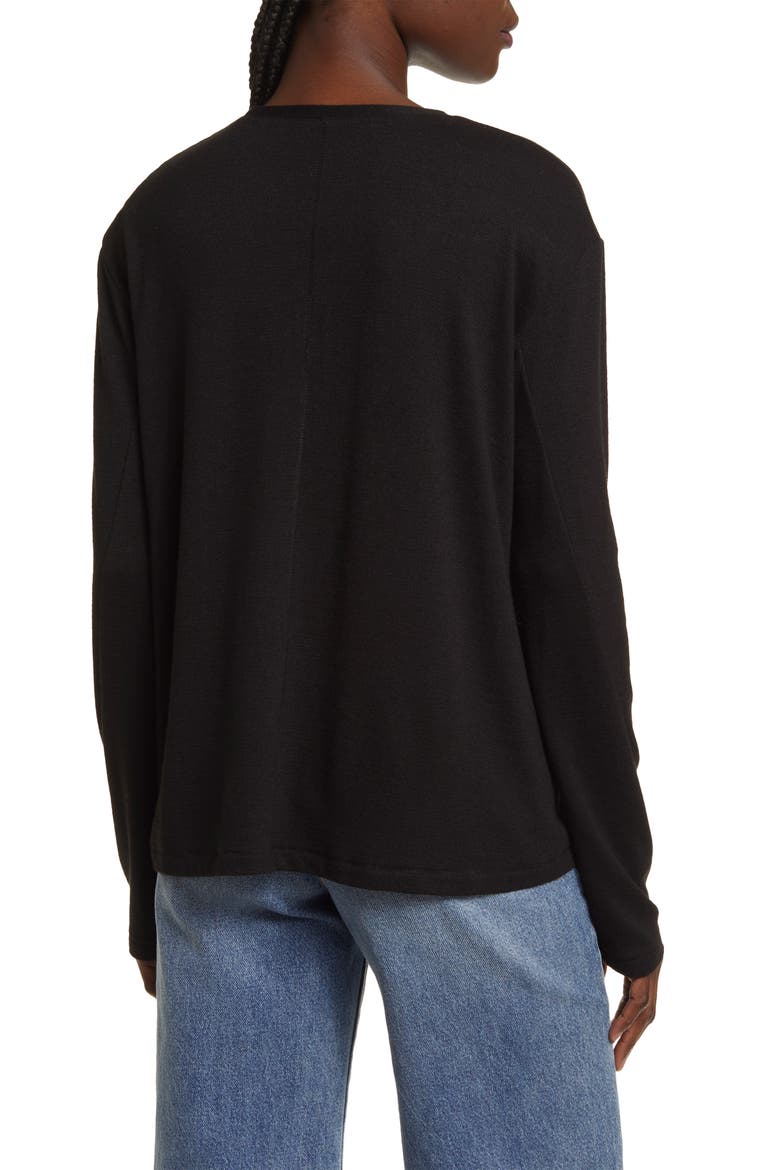 The Knit Long Sleeve T-Shirt, Alternate, color, BLK