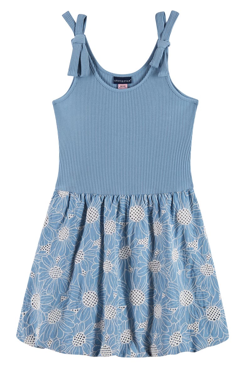 Kids' Bubble Hem Tank Dress, Main, color, WHITE BOW