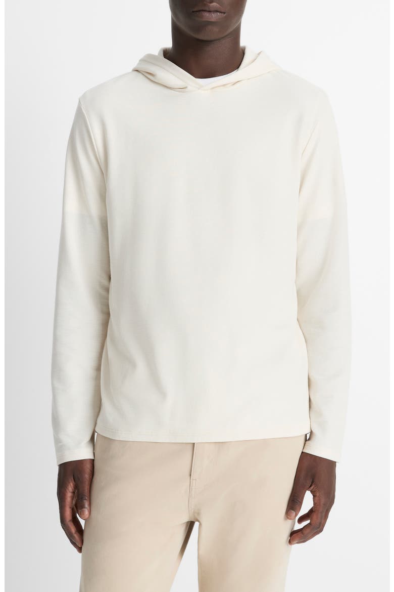 Pima Cotton Piqué Hoodie, Main, color, BLANCO