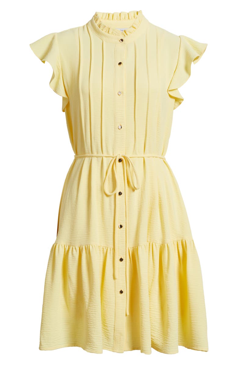 Julia Jordan Flutter Sleeve Shirtdress, Alternate, color, Yellow