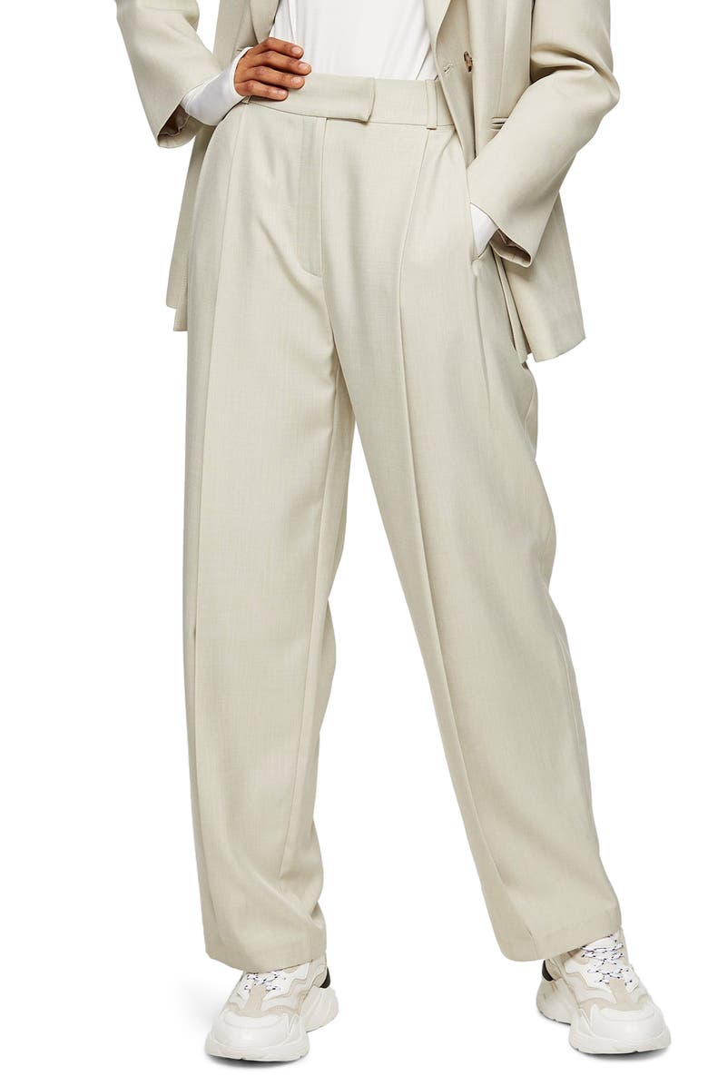 Topshop Andy Wide Leg Suit Trousers, Main, color,