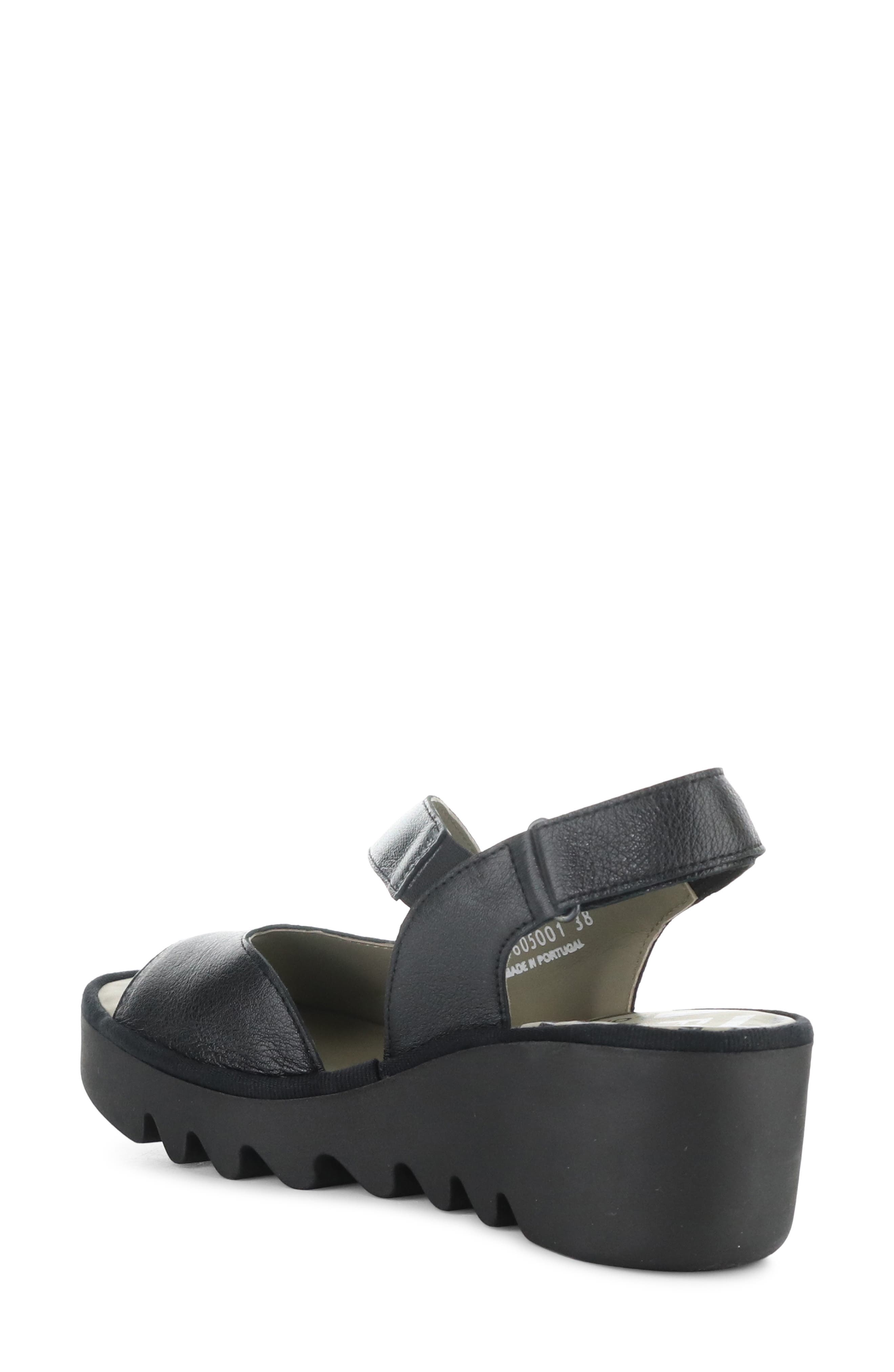 Fly London Basy Slingback Platform Wedge Sandal, Alternate, color, Black/ Graphite