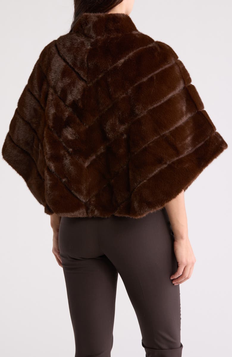 La Fiorentina Faux Fur Capelet, Alternate, color, Brown