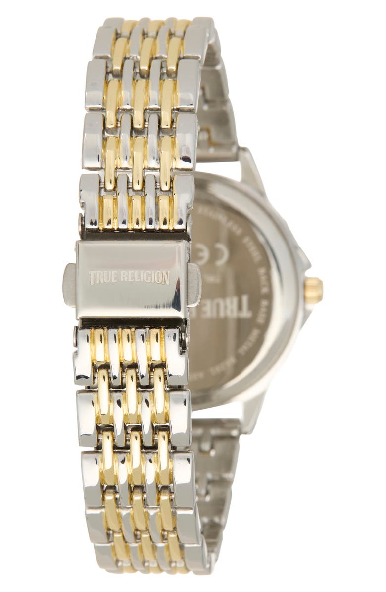 True Religion Quartz Bracelet Watch, 33.5mm, Alternate, color, Two Tone Silver