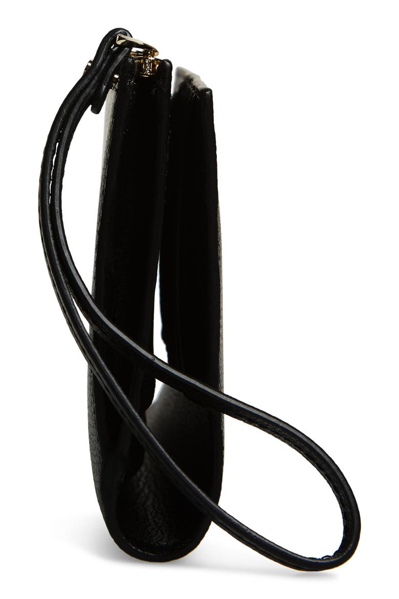 large sylvia leather wristlet, Alternate, color, BLACK