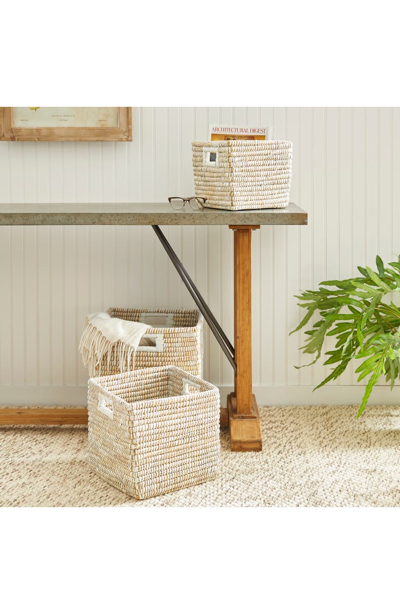 Napa Home & Garden Rivergrass Square Baskets With Handles Set of 3, Alternate, color, 