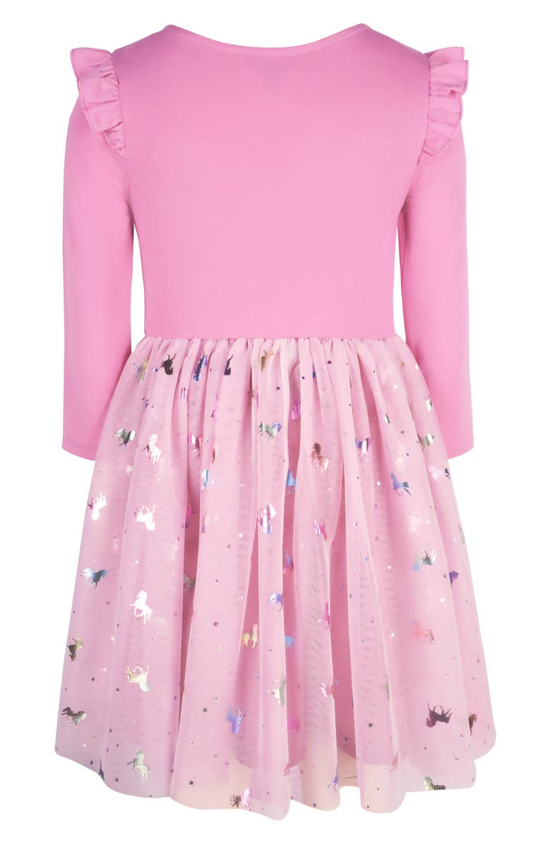 Zunie Kids' Unicorn Ruffle Mesh Tutu Dress, Alternate, color, 