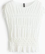 H&M Smocked Fine-knit Top