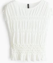 H&M Smocked Fine-knit Top