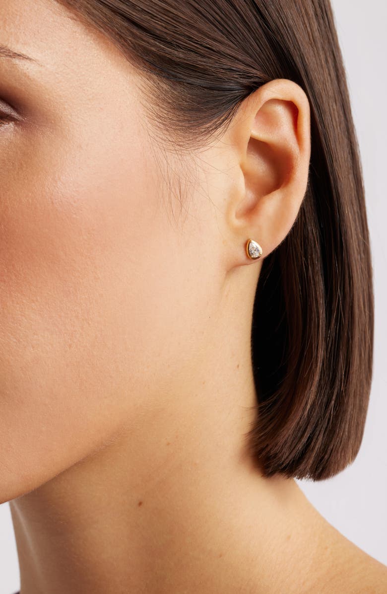 Nordstrom Cubic Zirconia Teardrop Earrings, Alternate, color, 14K Gold Plated