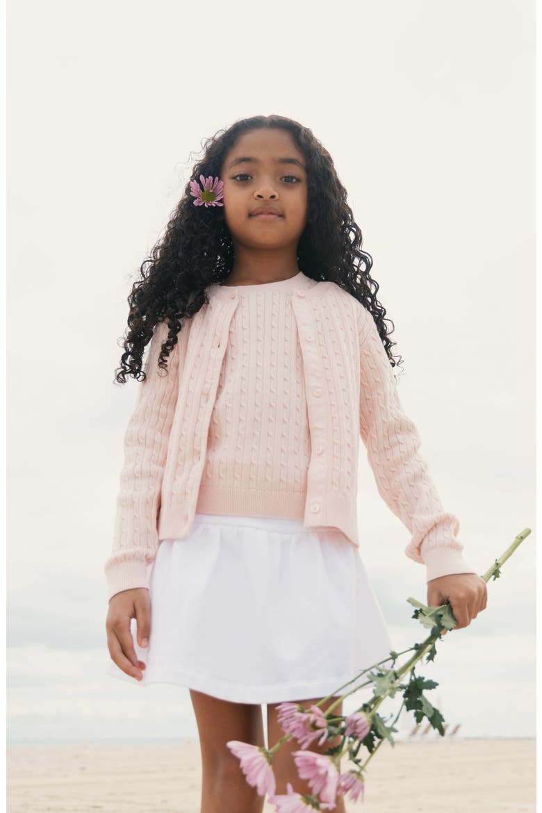 Kids' Organic French Terry Skort, Alternate, color, White