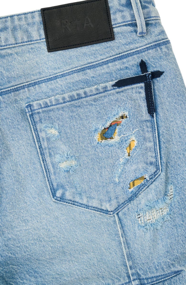 RtA Clayton Rip & Repair Skinny Jeans, Alternate, color,