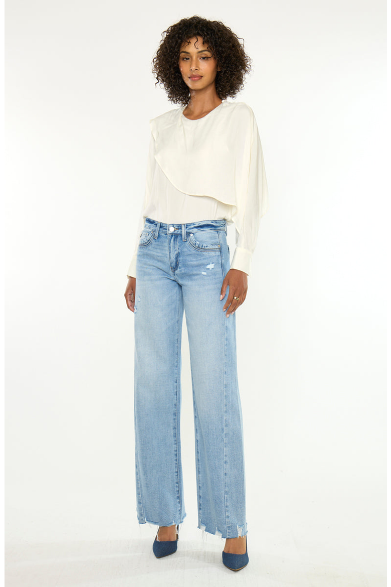 Selma Mid Rise Wide Jeans, Alternate, color, Medium Light