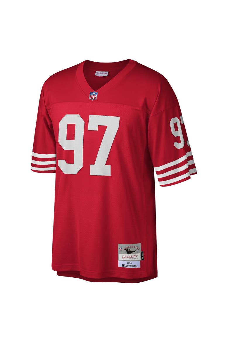 Men's Mitchell & Ness Bryant Young Scarlet San Francisco 49ers 1994 Legacy Replica Jersey, Alternate, color, Scarlet