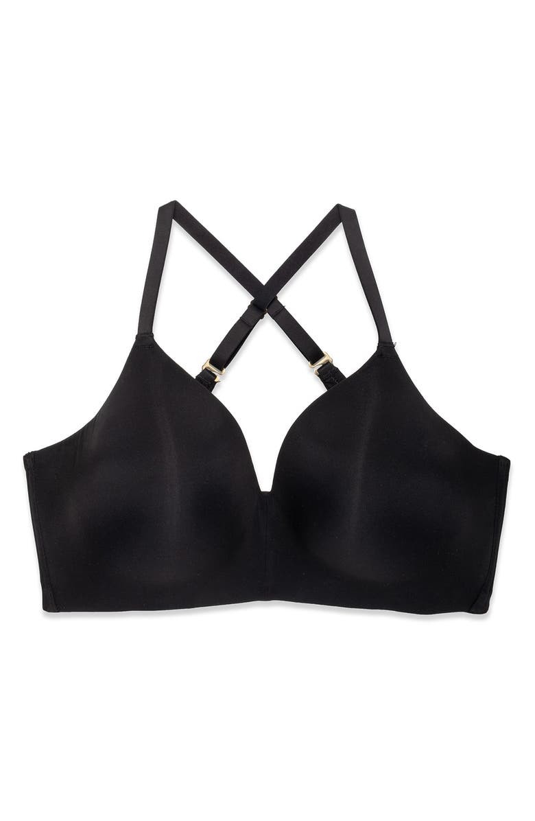 Natori Cloud Comfort Convertible Back Smoothing Wireless Bra, Alternate, color, Black