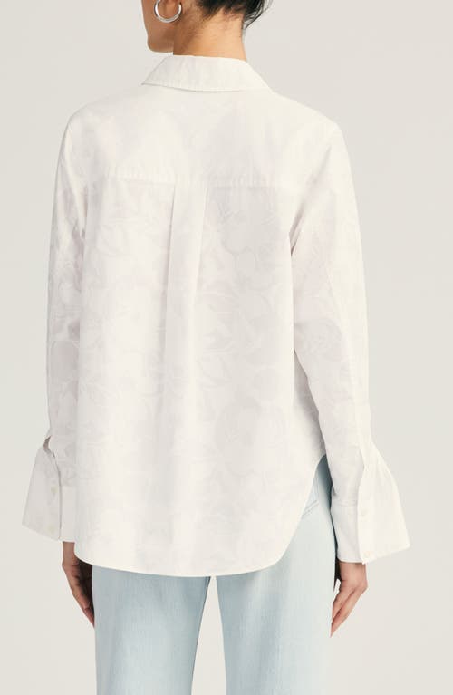 Derek Lam 10 Crosby Wesley Floral Button-up Shirt In White/white