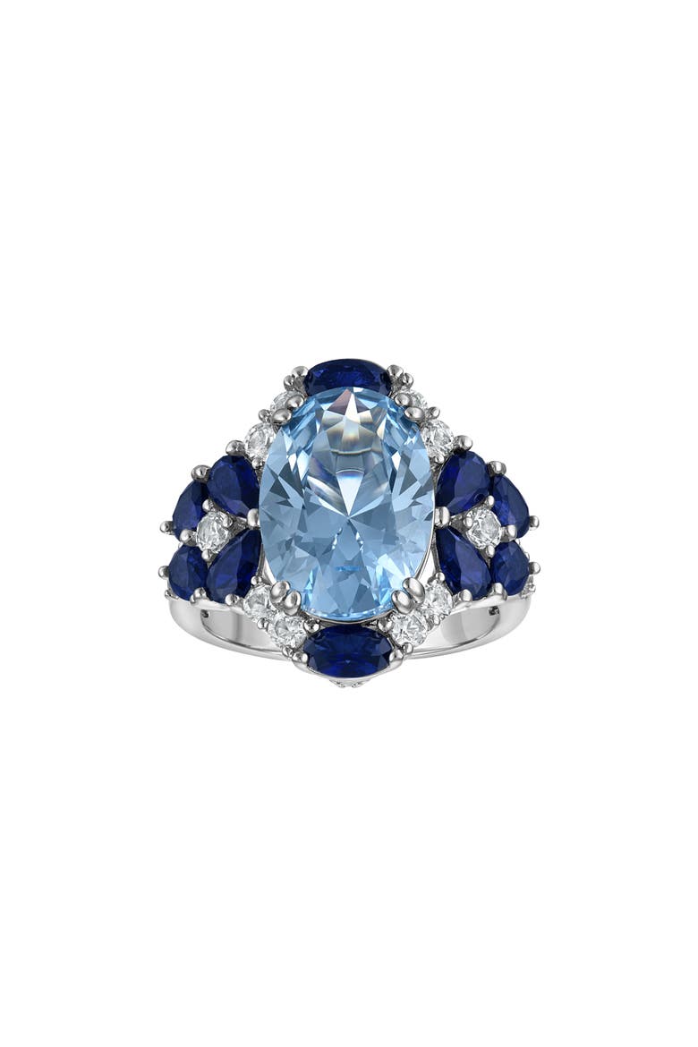 Created Sapphire Oval Statement Ring, Main, color, BLUE