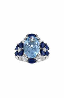 Created Sapphire Oval Statement Ring