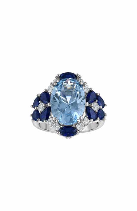Created Sapphire Oval Statement Ring