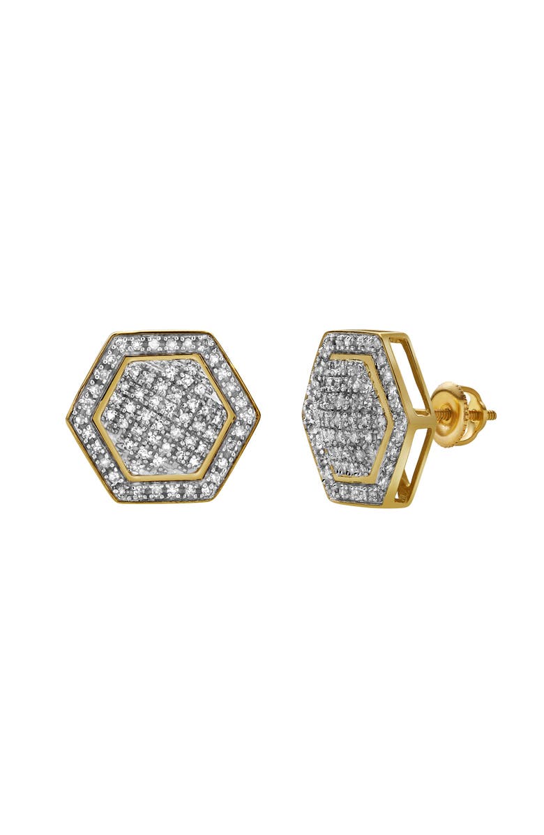 LuvMyJewelry Anseio 10K Yellow Gold Diamond Unisex Earrings - 0.44 Cts, Alternate, color, 10K Yellow Gold