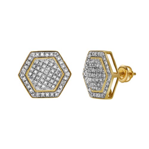 Luvmyjewelry Anseio 10k Yellow Gold Diamond Unisex Earrings In 10k Yellow Gold