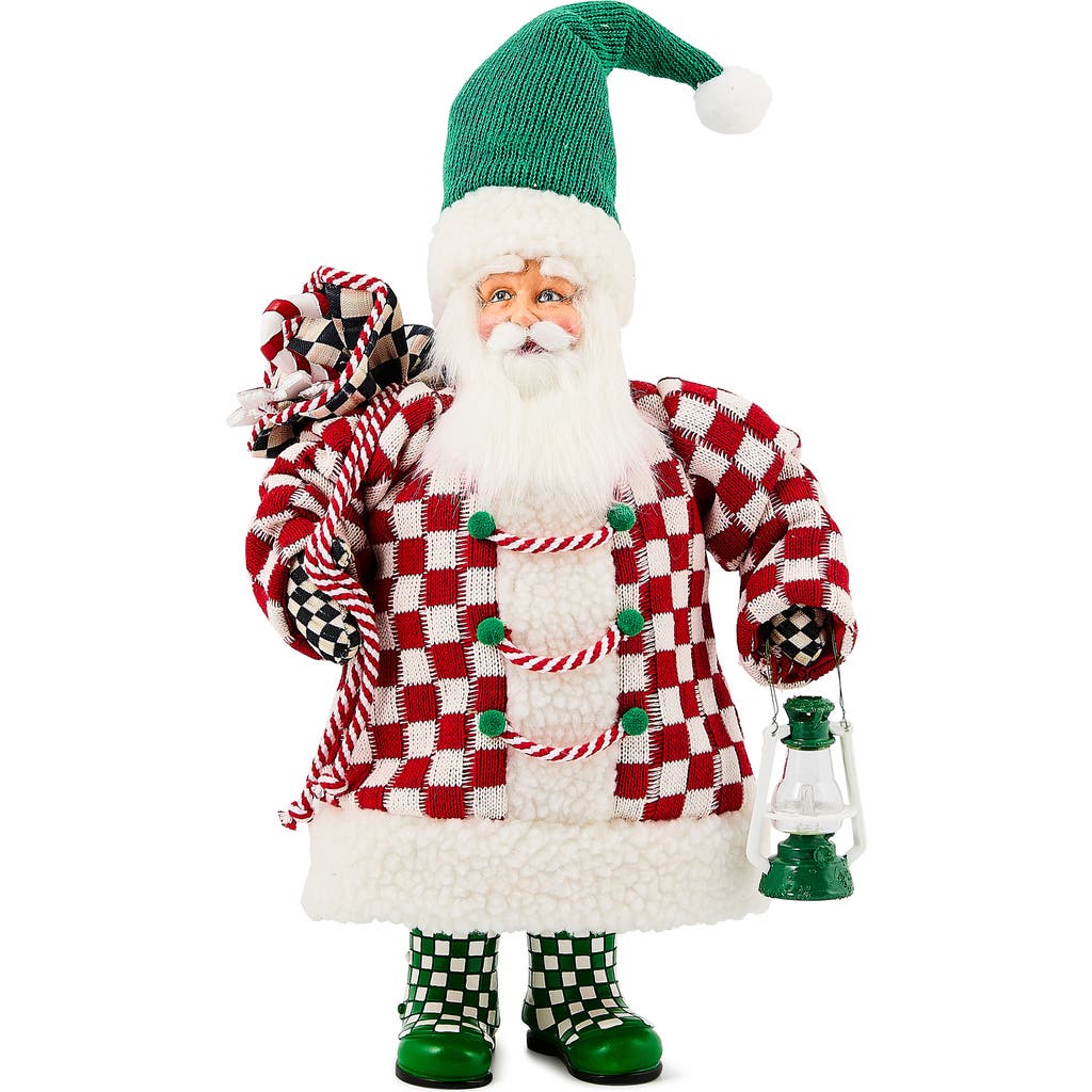 Mackenzie-childs Mackenzie Childs Check It Out Small Fabric Santa In Multi