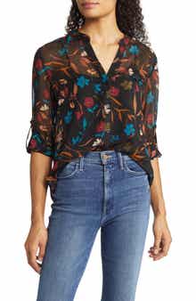 KUT from the Kloth Jasmine Chiffon Button-Up Shirt