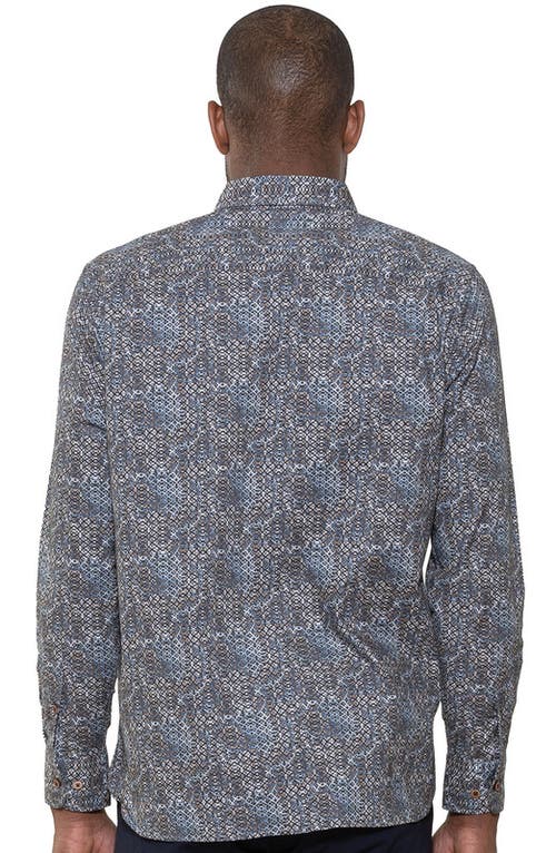 Luchiano Visconti Digital Abstract Diamond Shirt In Gray