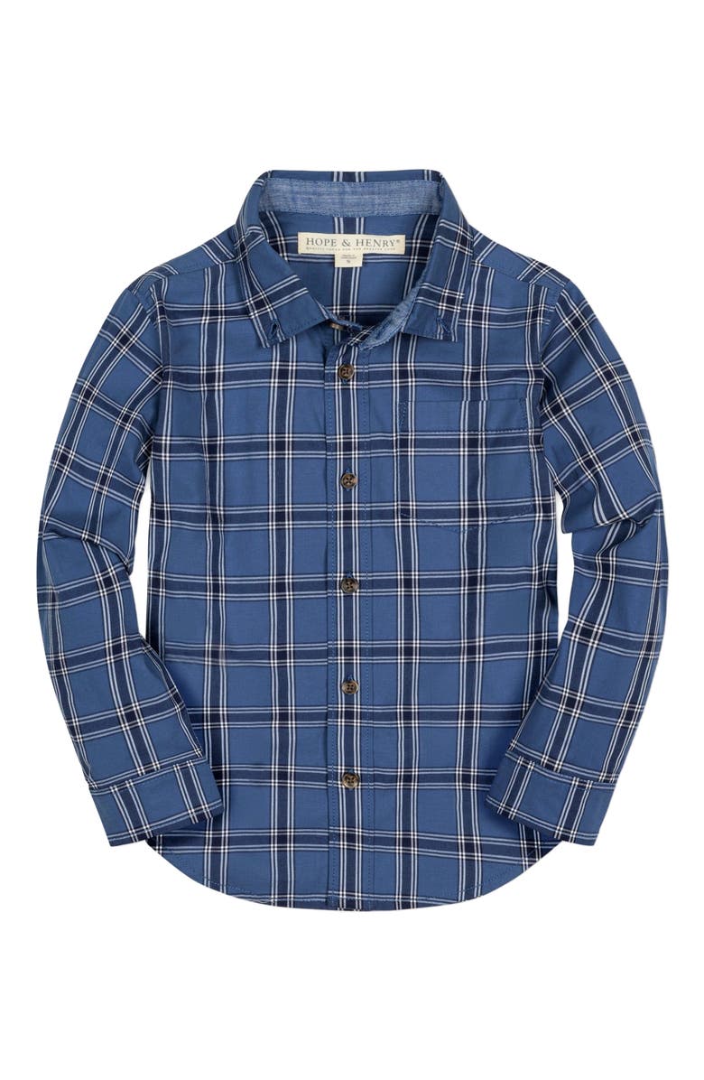 Hope & Henry Baby Boys' Organic Stretch Poplin Shirt, Infant, Main, color, 