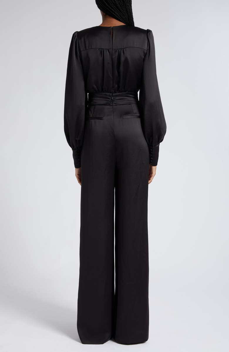 Ramy Brook Madelane Plunge Long Sleeve Satin Jumpsuit, Alternate, color,