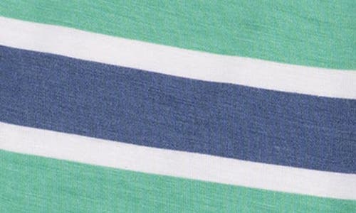 Angel Dear Rugby Stripe Zip Footie In Green