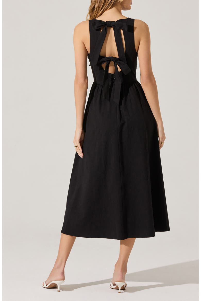 Bow Back A-Line Dress, Alternate, color, BLACK