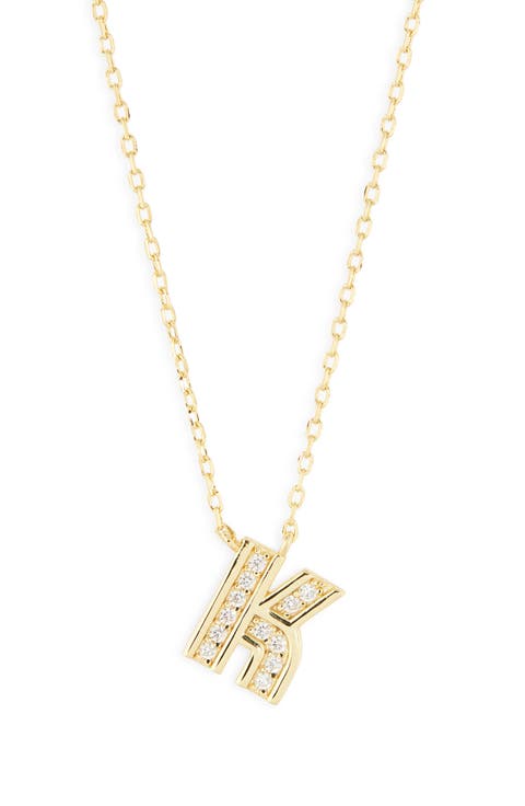 Cubic Zirconia Initial Pendant Necklace