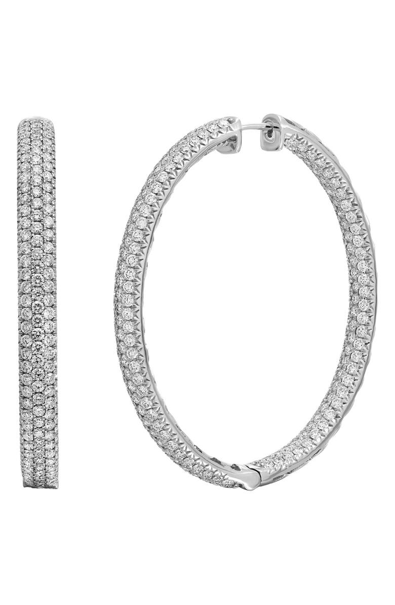 Bony Levy Diamond Inside Out Hoop Earrings, Main, color, 18K White Gold