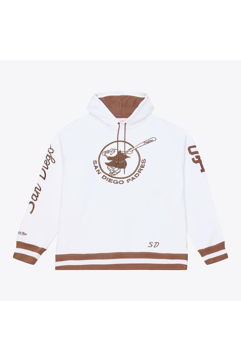Men's Mitchell & Ness  White San Diego Padres Cooperstown Collection Fleece Hoodie, Main, color, White