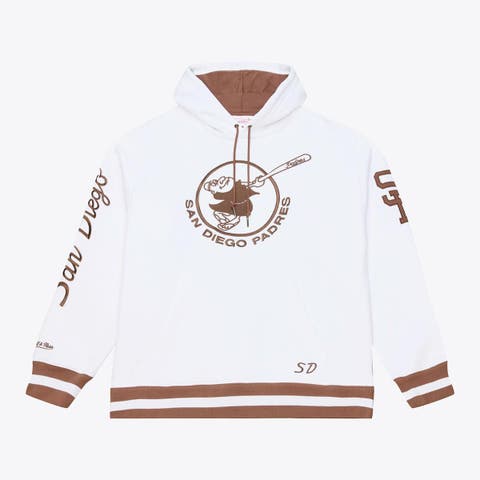 Men's Mitchell & Ness  White San Diego Padres Cooperstown Collection Fleece Hoodie